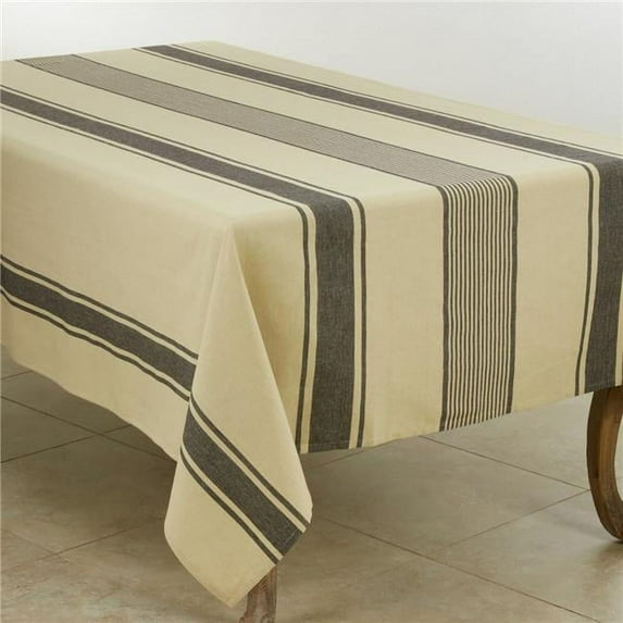 Saro Lifestyle Banded Cotton Tablecloth