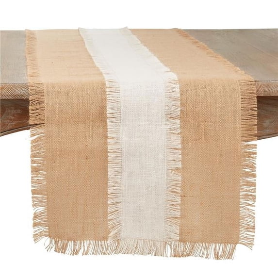 Saro Lifestyle Banded Jute Table Runner