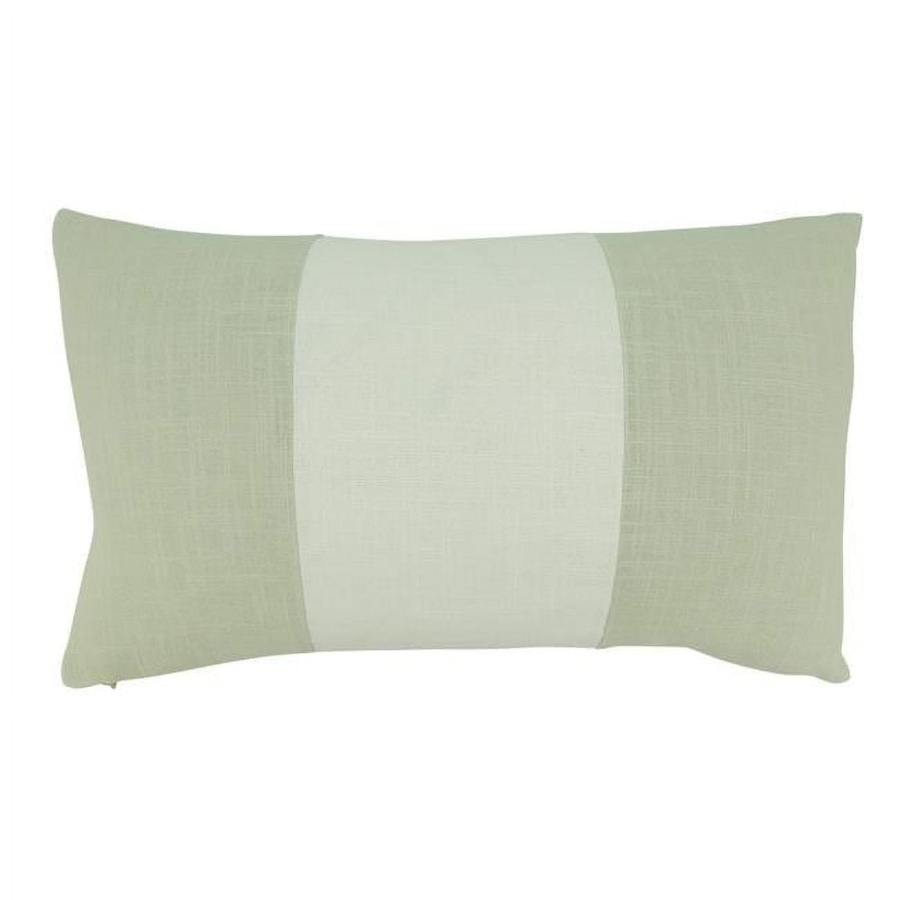 Natural Cotton Banded Throw Pillow with Zipper Closure