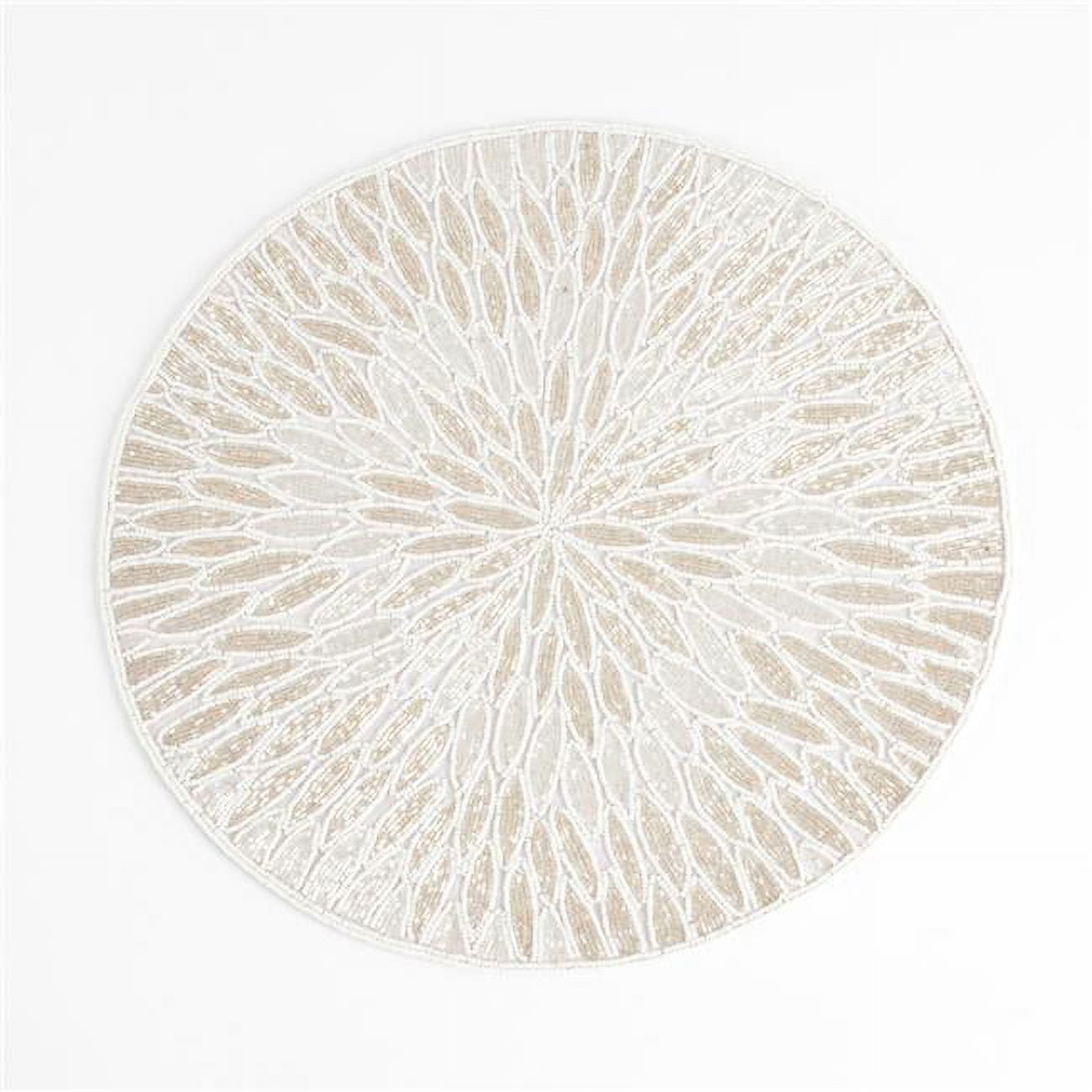 White Beaded Round Placemats Set of 4