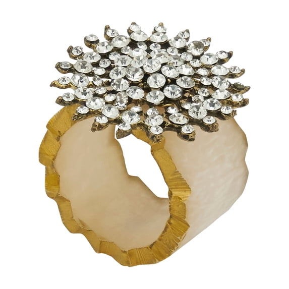 Saro Lifestyle Beaded Elegance Resin Napkin Ring (Set of 4)