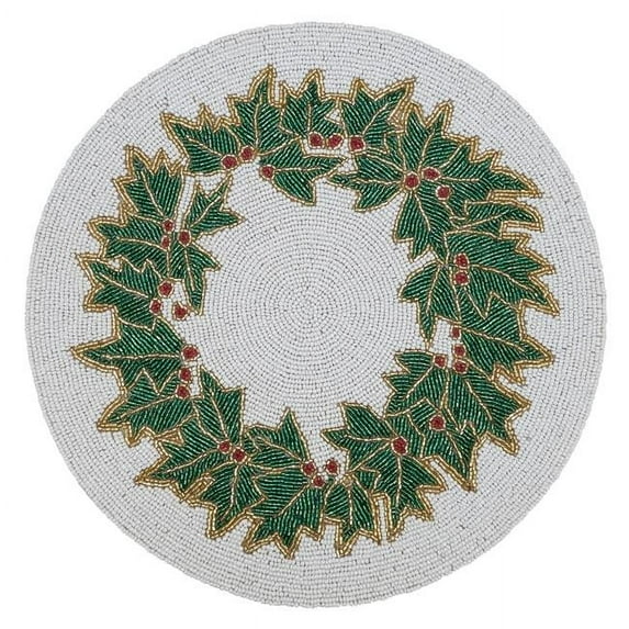 Saro Lifestyle Beaded Holly Placemat (Set of 4)