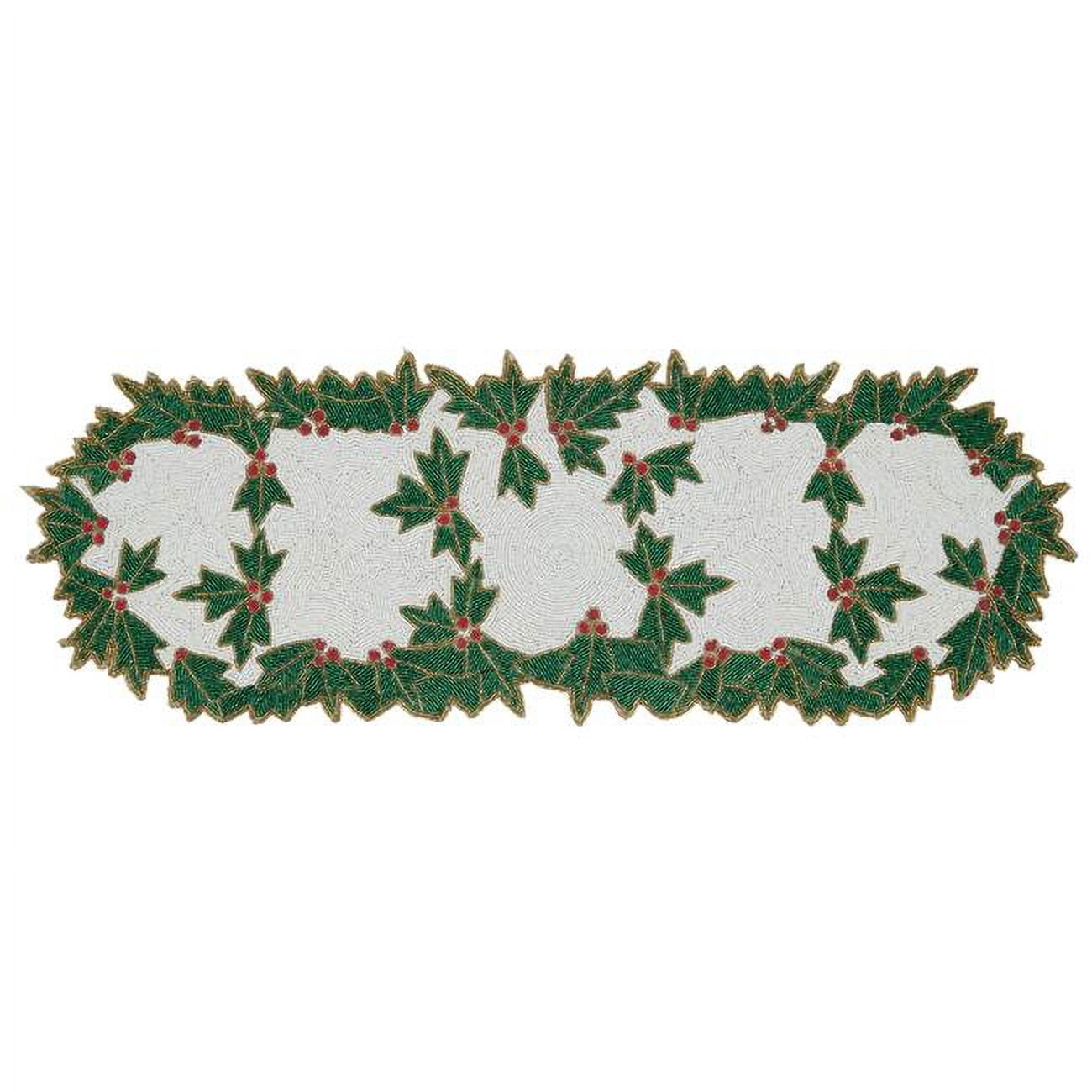 Saro Lifestyle Hand Beaded Table Runner - Multi Color, 16x72 Inches, Polyester, Elegant Dining Decor