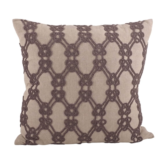 Saro Lifestyle Beaded Knotted 18-inch Down Filled Throw Pillow Chocolate