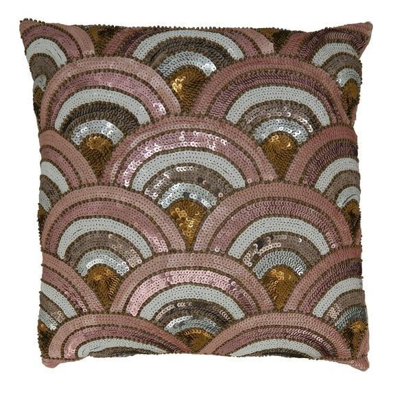 Saro Lifestyle Beaded Scallop Poly Filled Throw Pillow