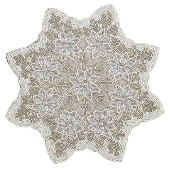 Saro Lifestyle Beaded Snowflake Placemat (Set of 4)