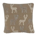thumbnail image 1 of Saro Lifestyle Beaded and Embroidered Reindeers Poly Filled Throw Pillow, 1 of 1