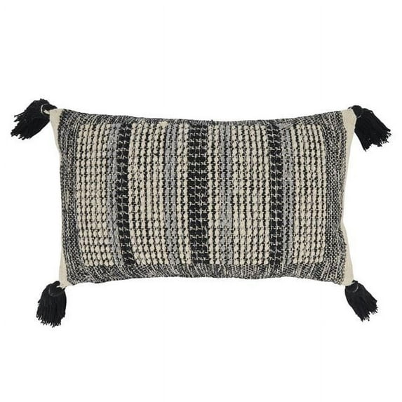Saro Lifestyle Block Bliss Stitch Throw Pillow Cover