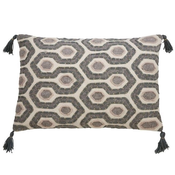 Saro Lifestyle Block Print Modern Poly Filled Throw Pillow