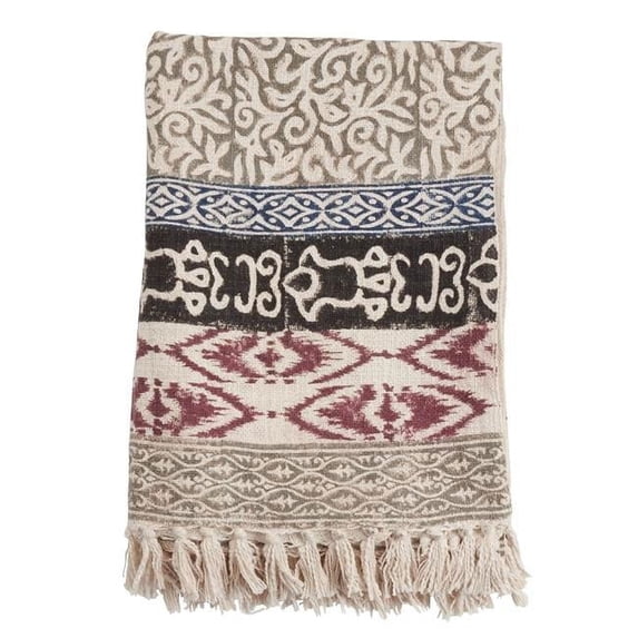 Saro Lifestyle Block Print Throw Blanket