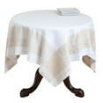 thumbnail image 1 of Saro Lifestyle Blue and Taupe Jacquard Cotton Table Topper Taupe, 1 of 2