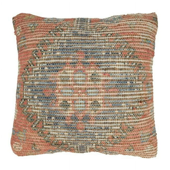 Saro Lifestyle Bohemian Printed Chindi Throw Pillow Cover