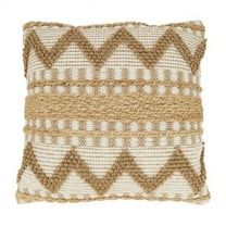 Saro Lifestyle Boho Woven Zig Zag Poly Filled Throw Pillow