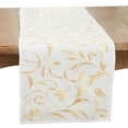 thumbnail image 1 of Saro Lifestyle Botanical Embroidered Leaves Table Runner, 1 of 1