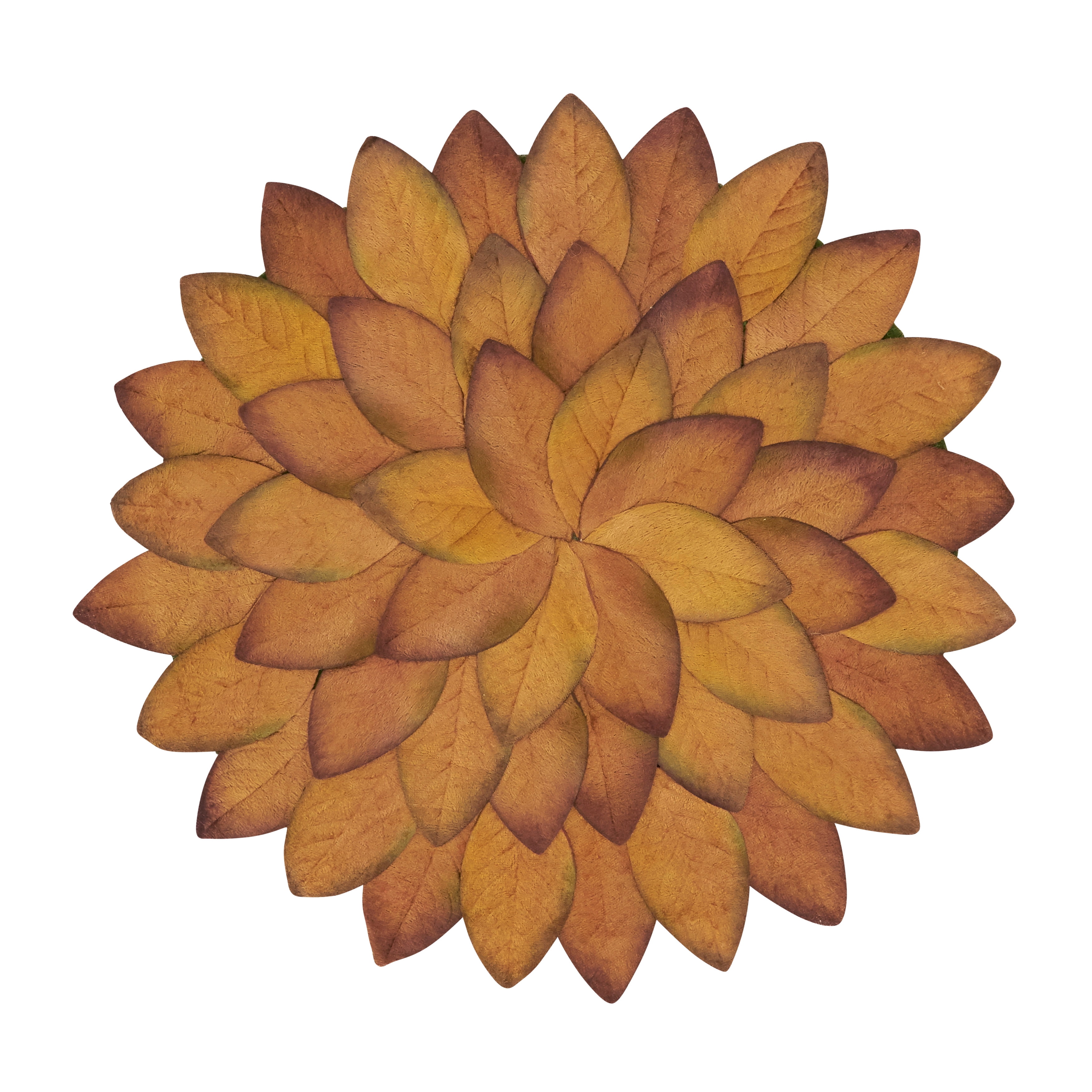 Copper Fall Leaves Round Plastic Placemats, 15" - Set of 4