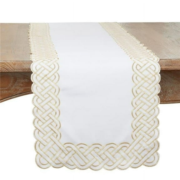 Saro Lifestyle Braid Embroidered Table Runner
