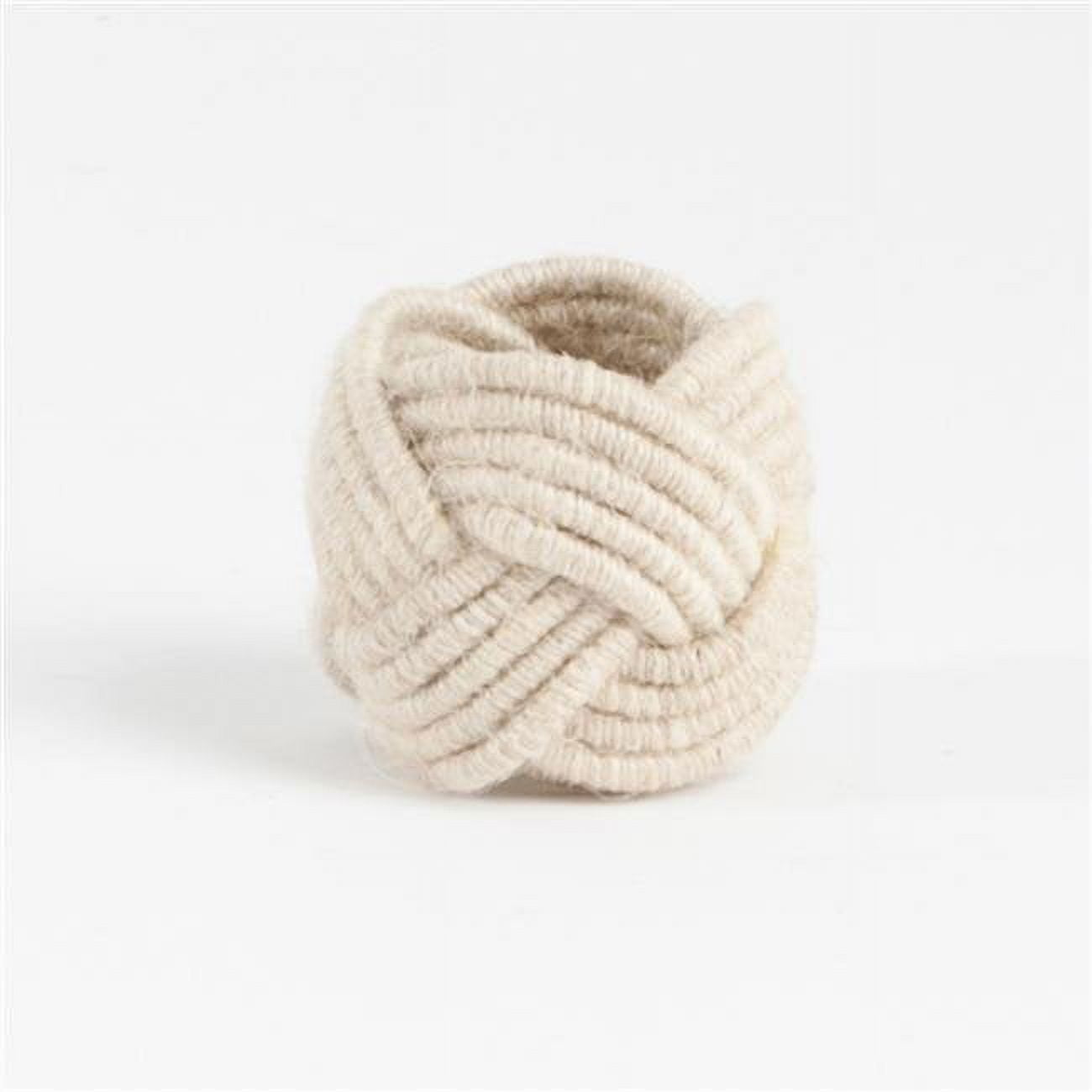 Ivory Braided Jute Napkin Rings Set of 4