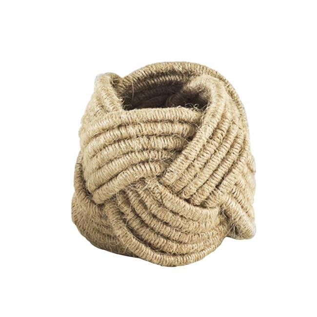 Navy Blue Braided Jute Circular Napkin Rings, Set of 4