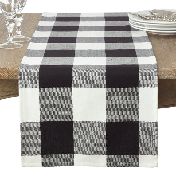 Saro Lifestyle Buffalo Plaid Design Cotton Table Runner