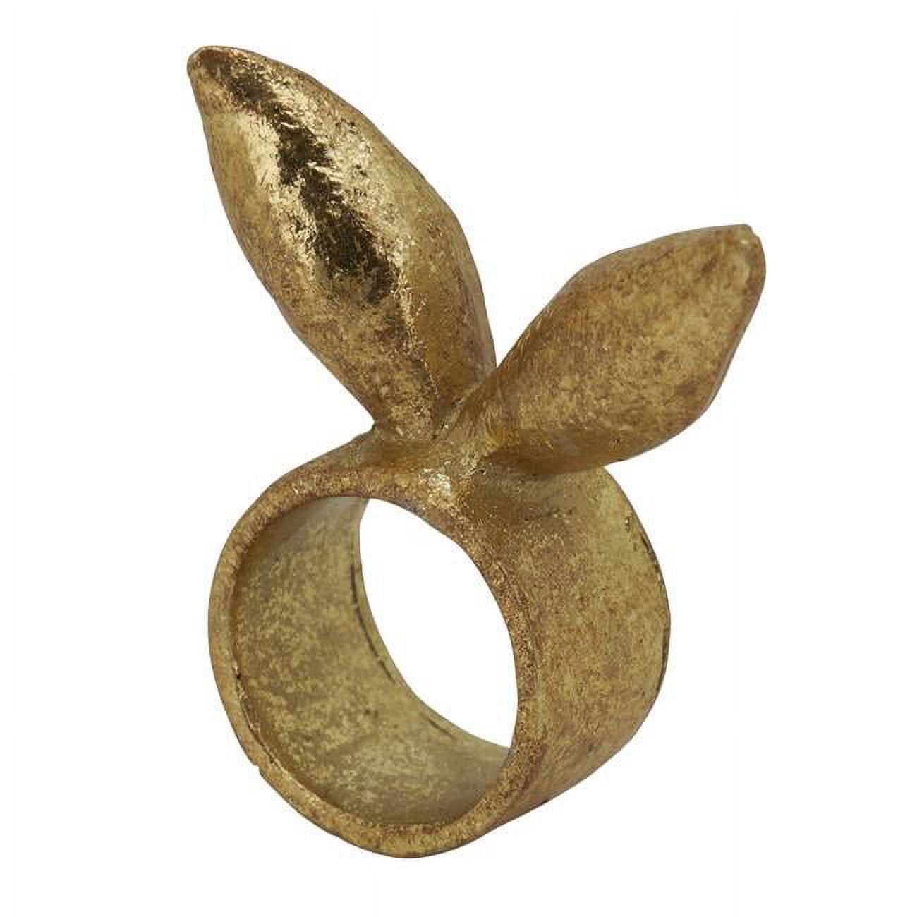 Golden Bunny Ears Resin Table Napkin Rings, Set of 4
