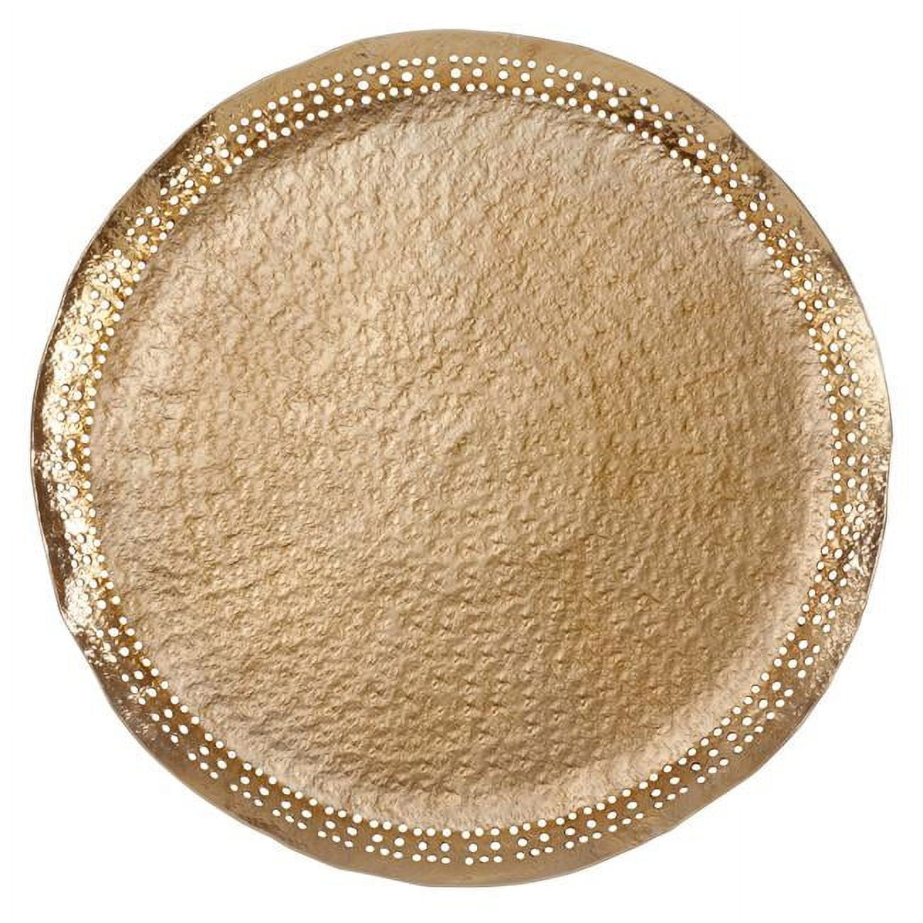 Gold Hole Punched Metal Charger Plates, Set of 4