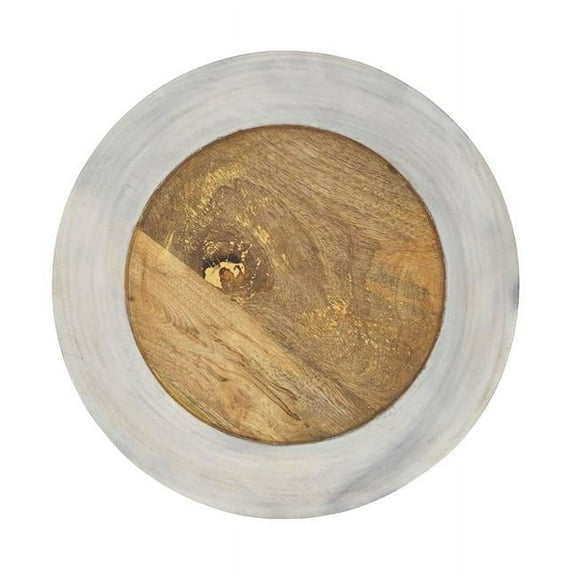 Saro Lifestyle CH182.N13R 13 in. Earthy Wooden Round Charger Plate, Natural - Set of 4