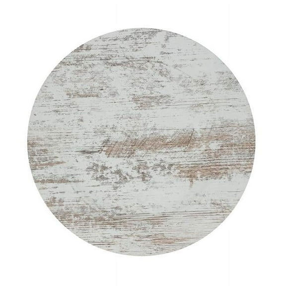 Saro Lifestyle CH220.W13R 13 in. Woodland-Inspired Faux Wood Round Charger Plate, White - Set of 4