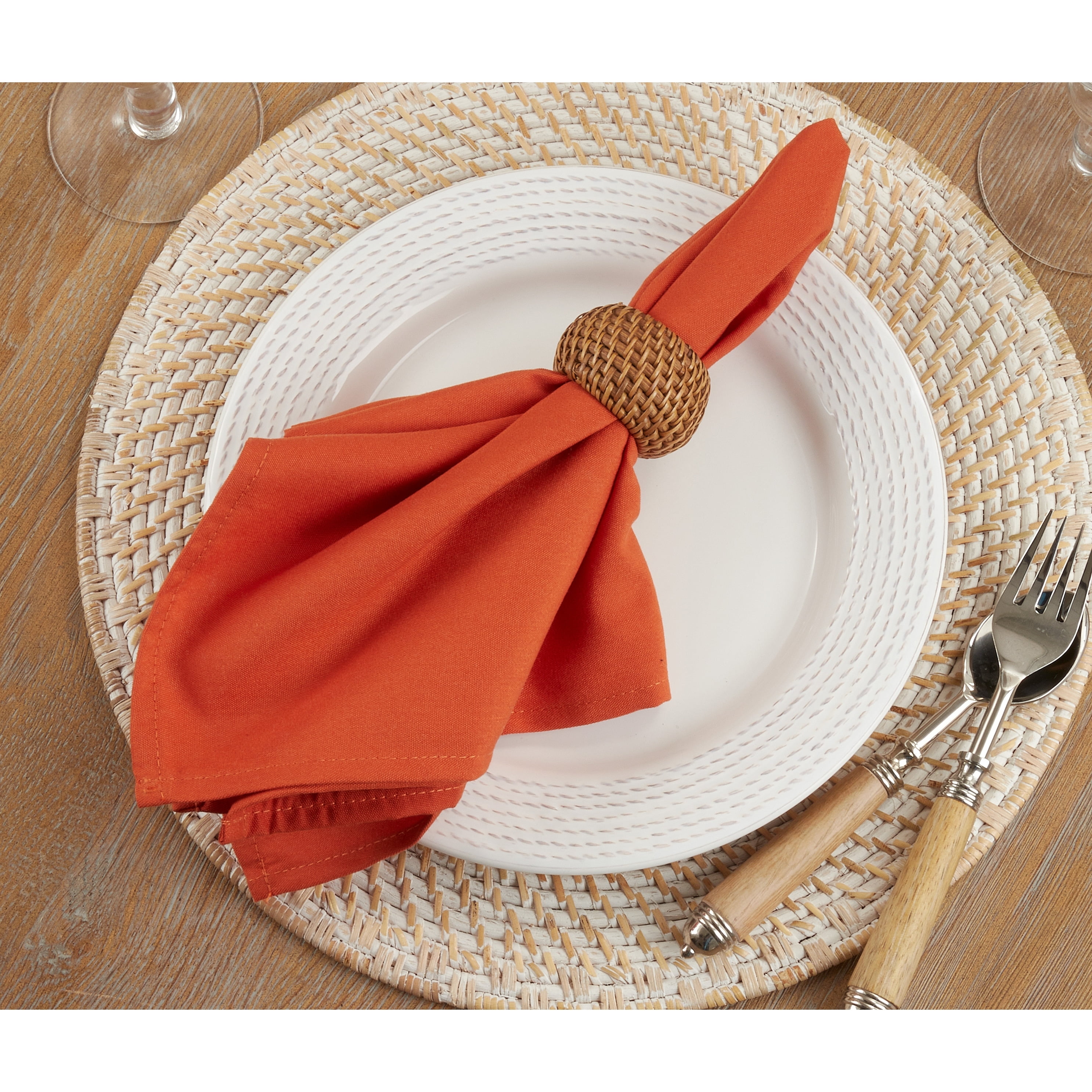 Pumpkin Cotton Casual Everyday Table Napkins, Set of 12
