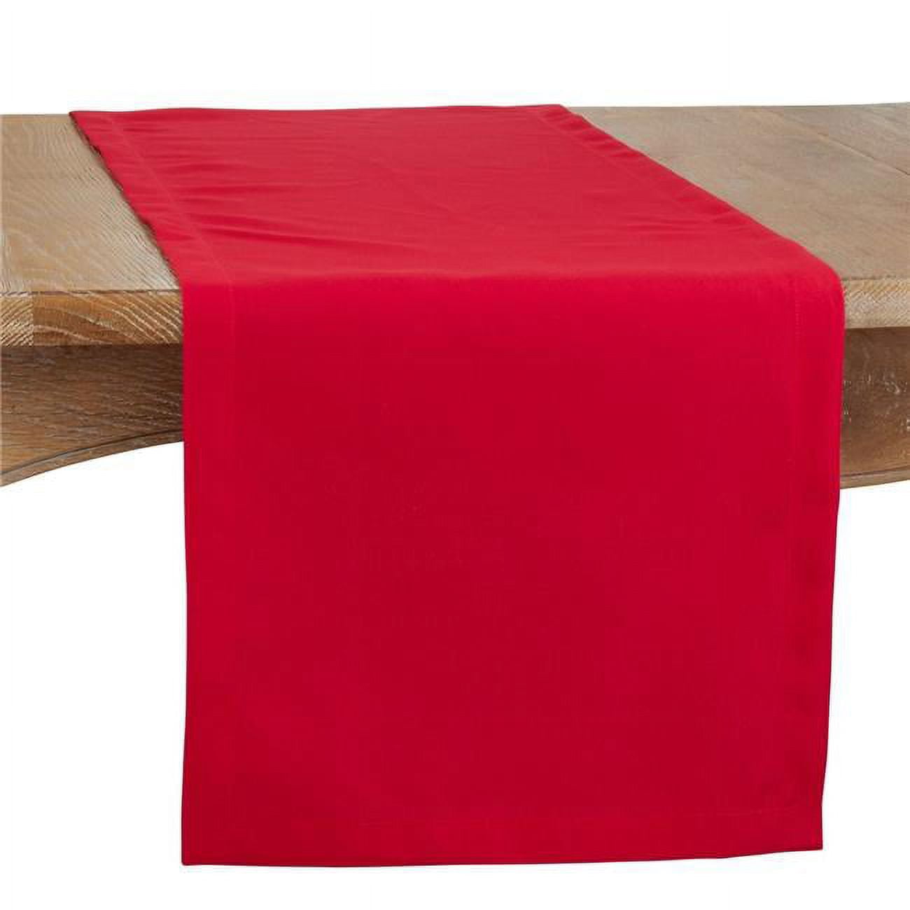 Crimson Red Polyester Everyday Table Runner