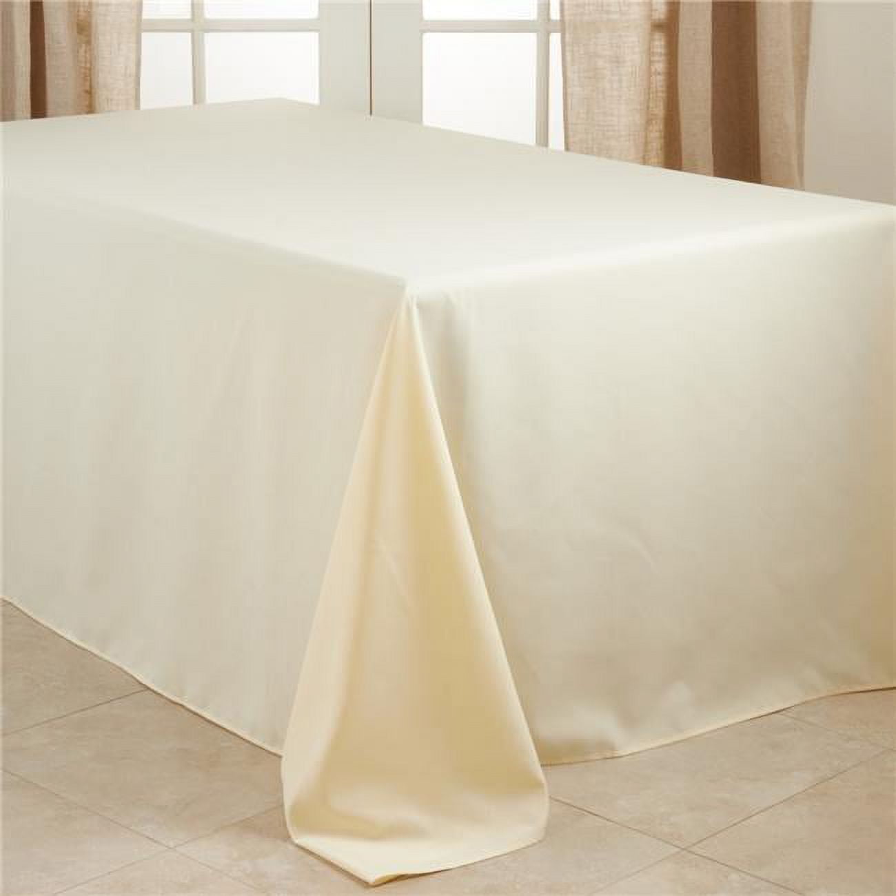 Ivory Fabric Rectangular Everyday Tablecloth