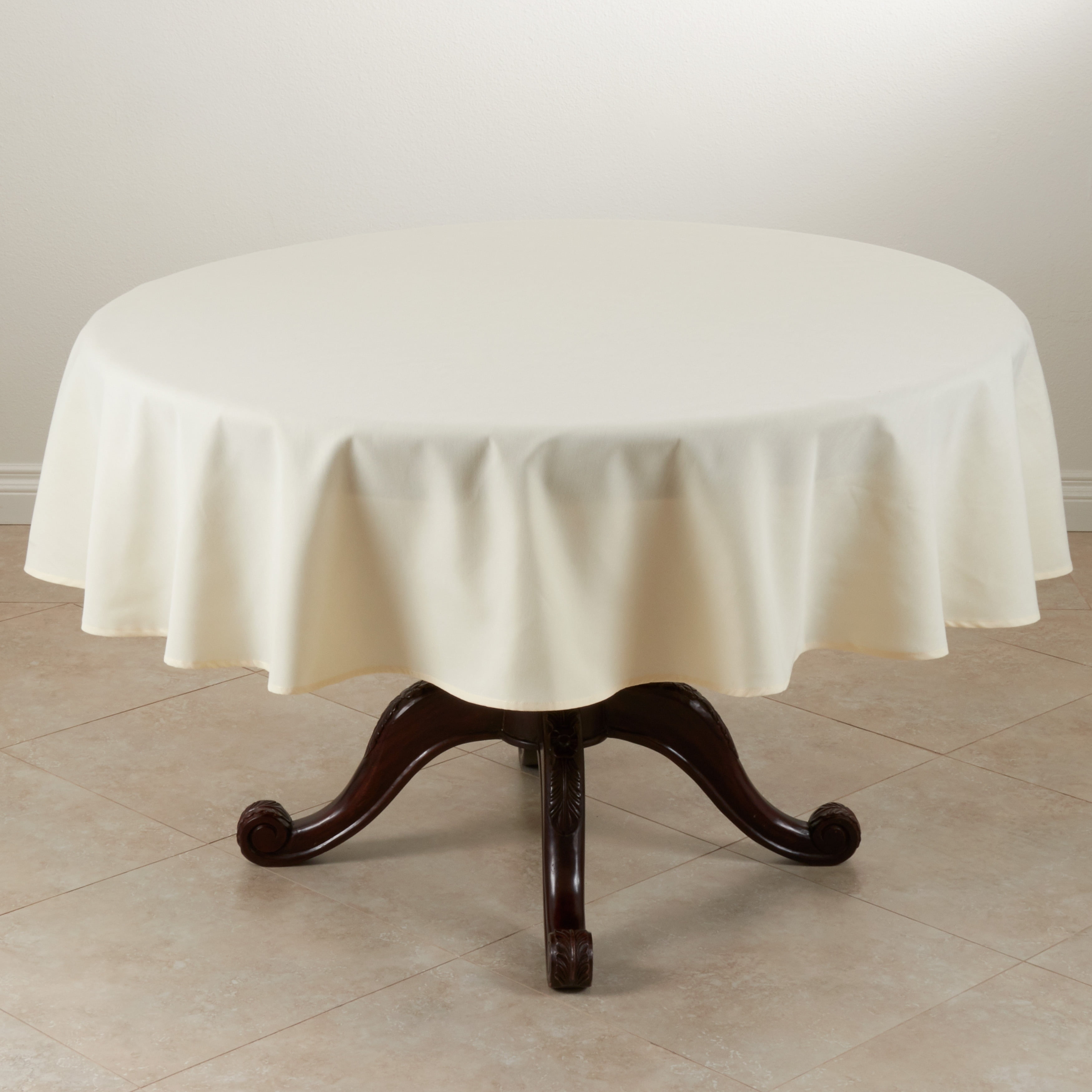 Ivory Round Fabric 72" Everyday Tablecloth