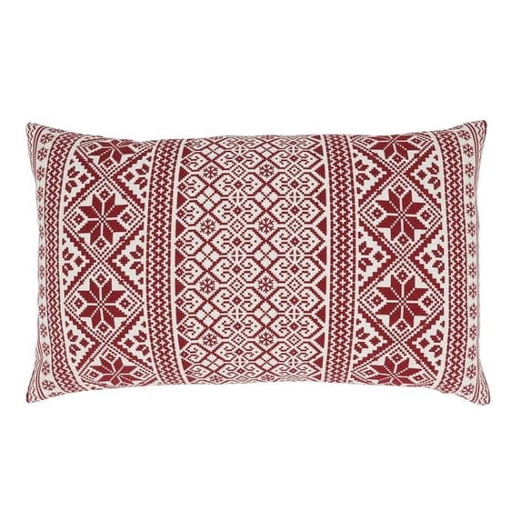 Saro Lifestyle Cheerful Charm Christmas Pattern Down Filled Throw Pillow