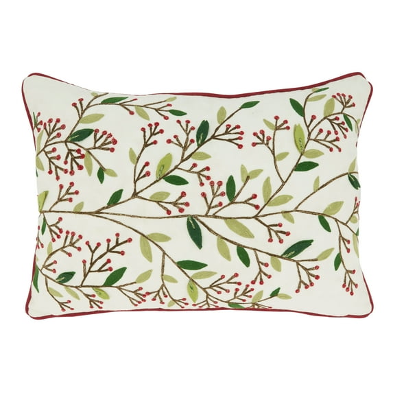 Saro Lifestyle Cheery Charm Red Berries Throw Pillow Cover
