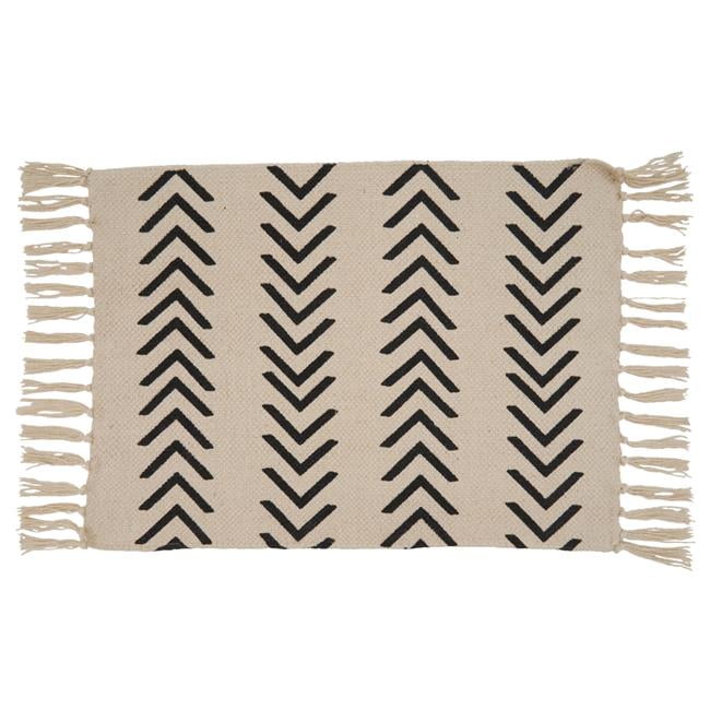 Natural Cotton Geometric Fringe Placemats Set of Four