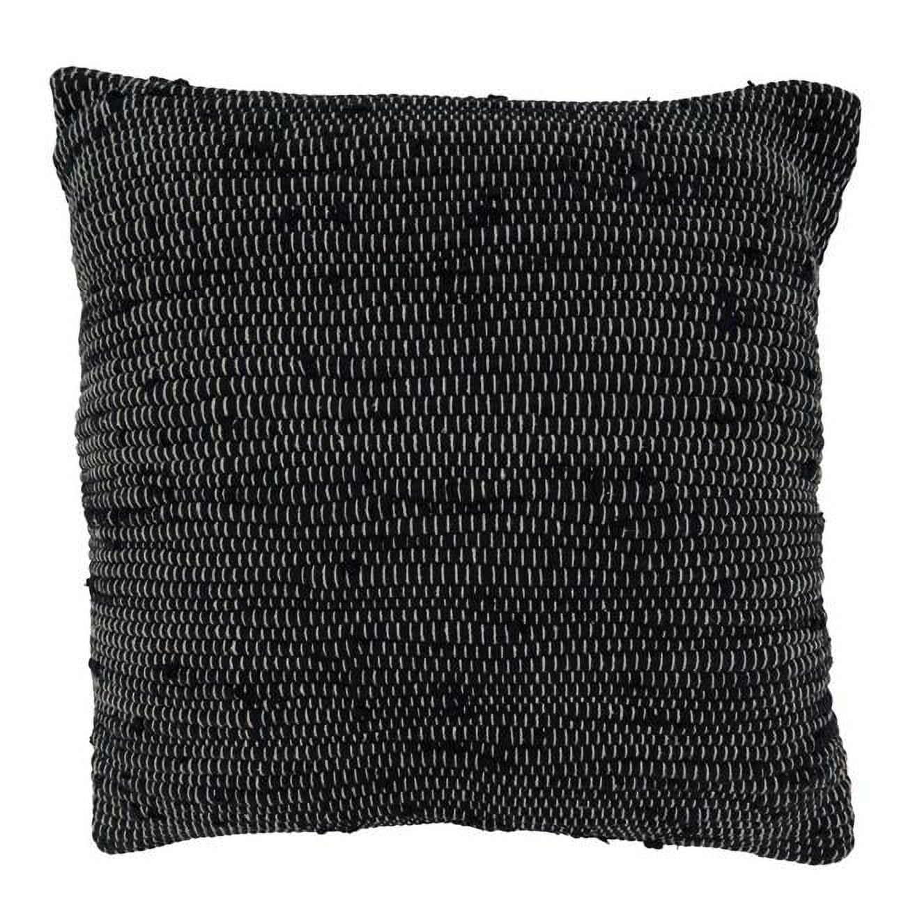 Black Chindi Square Throw Pillow with Poly Filling