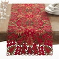 thumbnail image 1 of Saro Lifestyle Christmas Tree Cutwork Table Runner, 1 of 5
