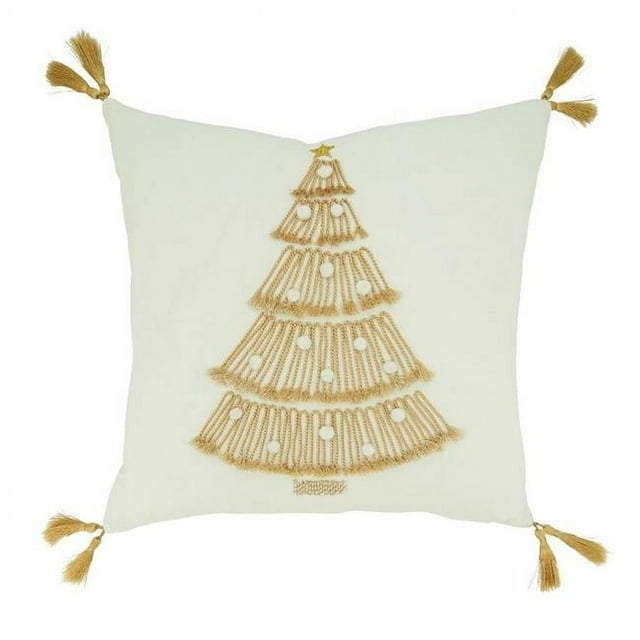 Saro Lifestyle Christmas Tree Design Down Filled Throw Pillow
