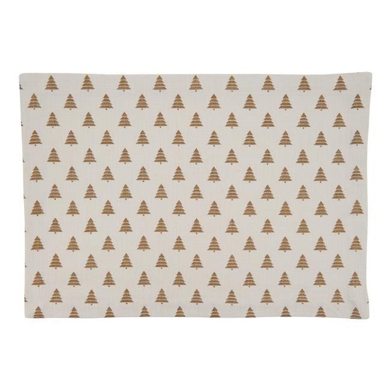 Gold Christmas Trees Cotton Placemats, 14"x20" (Set of 4)