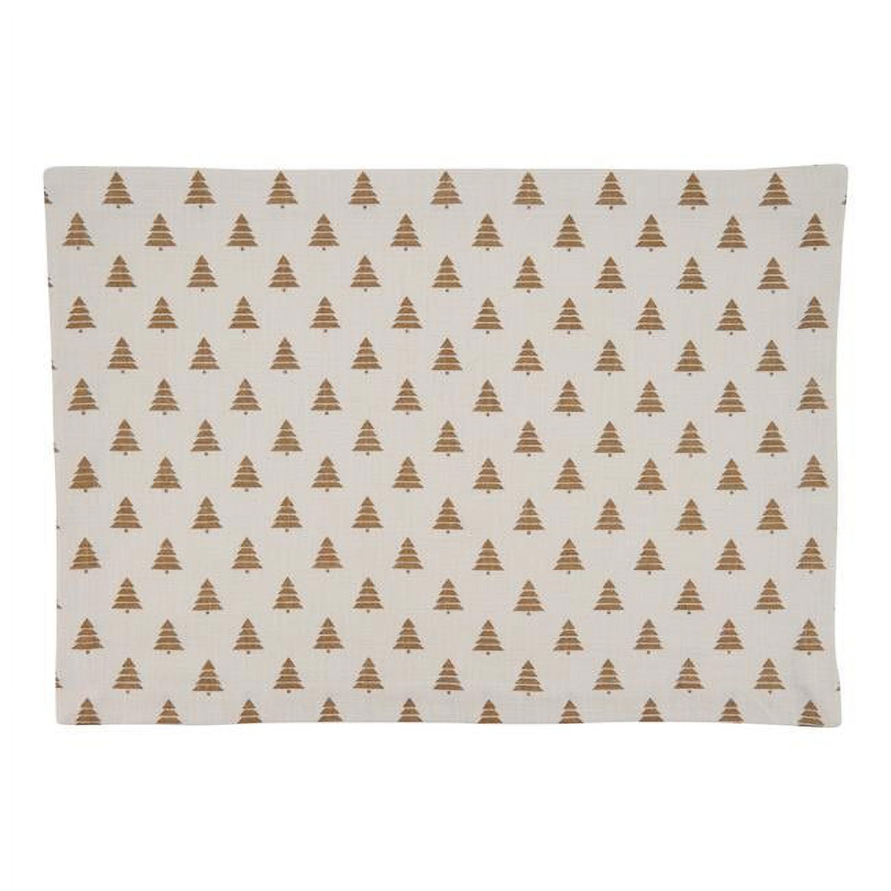 Gold Christmas Trees Cotton Placemats, 14"x20" (Set of 4)