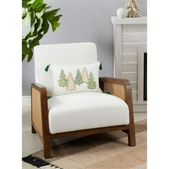 Saro Lifestyle Christmas Trees Design Throw Pillow Cover