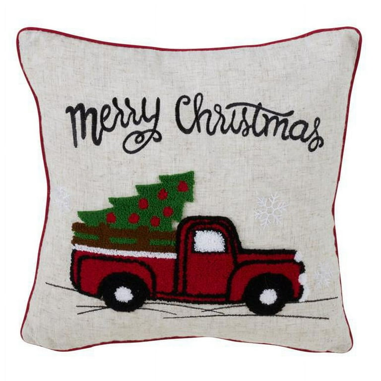 Vintage truck christmas pillow shop