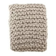 thumbnail image 1 of Saro Lifestyle Chunky Cable Knit Premium 100% Wool Throw Blanket Fog, 1 of 5