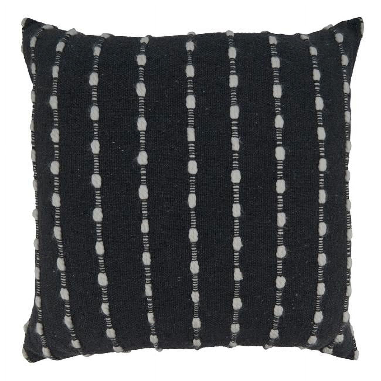 Black and White Chunky Striped Square Throw Pillow
