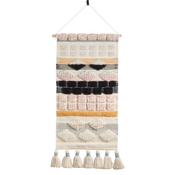 Saro Lifestyle Chunky Tassels Design Textured Woven Wall Hanging