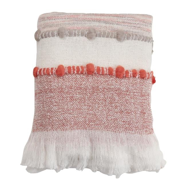 Colorful Chunky Woven Reversible Boho Throw Blanket