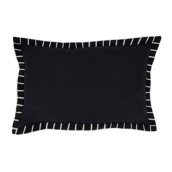 Saro Lifestyle Classic Charm Chunky Whip Stitch Down Filled Throw Pillow