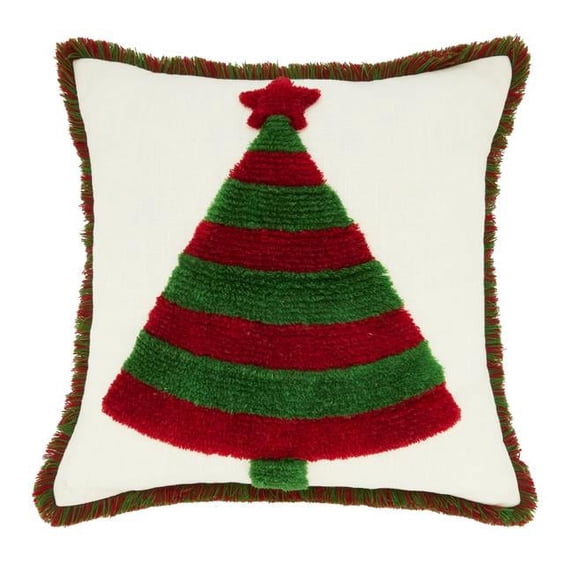 Saro Lifestyle Classic Christmas Tree Poly Filled Throw Pillow