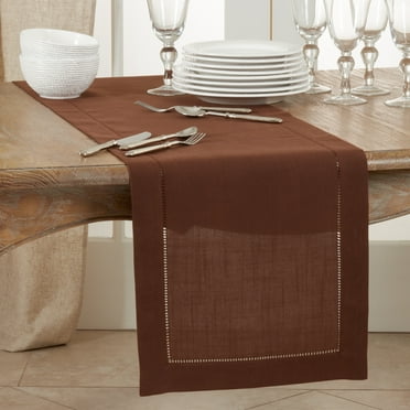 Saro Lifestyle Classic Hemstitch Border Table Runner 16"x90"