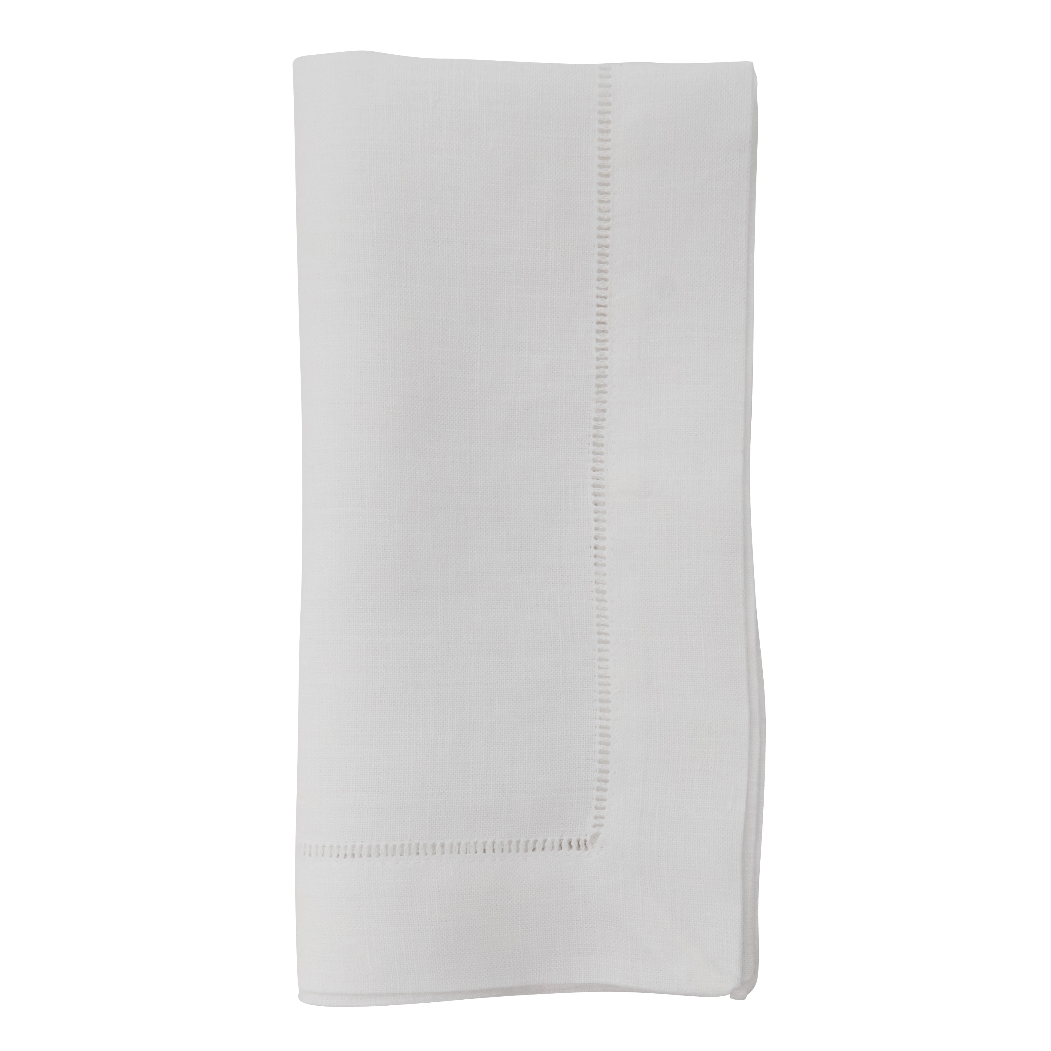 Saro Lifestyle Classic Hemstitched Linen Table Napkin (Set of 4