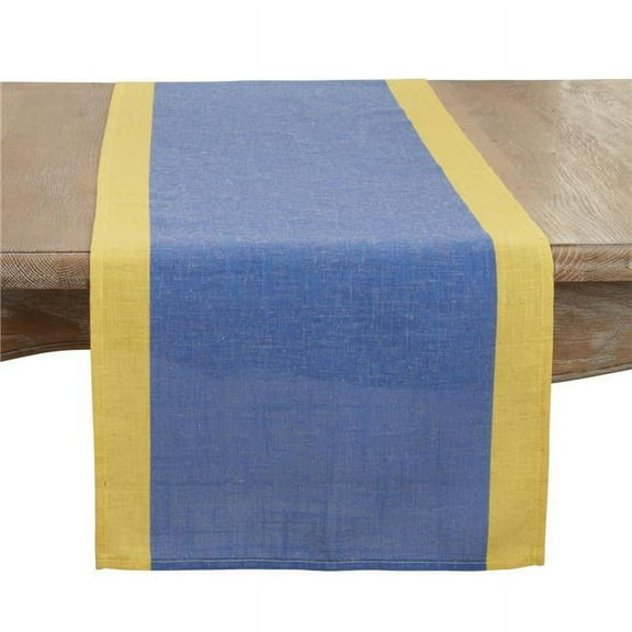 Saro Lifestyle Color Block Border Table Runner